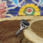 انگشتر عقیق سلیمانی نقره زنانه طرح رزمینا - Image 3