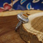 انگشتر عقیق شجر نقره زنانه طرح نگین - Image 2