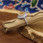 انگشتر عقیق شجر نقره زنانه طرح نگین - Image 3