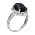 انگشتر عقیق سلیمانی نقره زنانه طرح آسمان