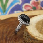 انگشتر عقیق سلیمانی نقره زنانه طرح آسمان - Image 3