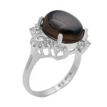 انگشتر عقیق سلیمانی نقره زنانه طرح عشرت