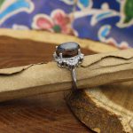 انگشتر عقیق سلیمانی نقره زنانه طرح عشرت - Image 3