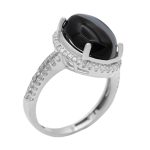 انگشتر عقیق سلیمانی نقره زنانه طرح مهسان