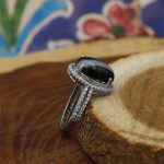 انگشتر عقیق سلیمانی نقره زنانه طرح مهسان - Image 3