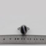 انگشتر عقیق سلیمانی نقره زنانه طرح مهسان - Image 4