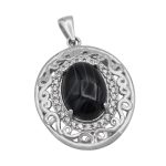 گردنبند عقیق سلیمانی نقره زنانه طرح جمیله