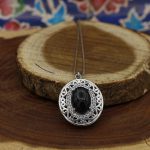 گردنبند عقیق سلیمانی نقره زنانه طرح جمیله - Image 2