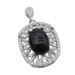 گردنبند عقیق سلیمانی نقره زنانه طرح نگارین