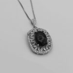 گردنبند عقیق سلیمانی نقره زنانه طرح نگارین - Image 2