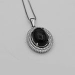 گردنبند عقیق سلیمانی نقره زنانه طرح ناهید - Image 2