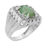 انگشتر زمرد الماس تراش نقره مردانه طرح دیاکو