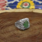 انگشتر زمرد الماس تراش نقره مردانه طرح دیاکو - Image 3