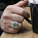 انگشتر زمرد الماس تراش نقره مردانه طرح دیاکو - Image 4