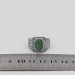 انگشتر زمرد الماس تراش نقره مردانه طرح دوران - Image 5