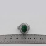 انگشتر زمرد الماس تراش نقره مردانه طرح محب - Image 4