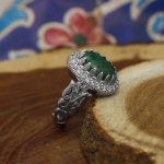 انگشتر زمرد الماس تراش نقره مردانه طرح محب - Image 2