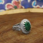 انگشتر زمرد الماس تراش نقره مردانه طرح محب - Image 3