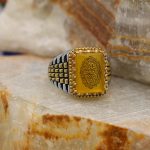 انگشتر شرف الشمس نقره مردانه طرح رولکسی یونا + حکاکی حرز امام جواد (ع) و آیت الکرسی + حکاکی شرف الشمس - Image 3