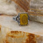 انگشتر شرف الشمس نقره مردانه طرح رهبری + حکاکی حرز امام جواد (ع) و آیت الکرسی + حکاکی شرف الشمس - Image 2