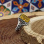 انگشتر شرف الشمس نقره مردانه طرح رهبری + حکاکی حرز امام جواد (ع) و آیت الکرسی + حکاکی شرف الشمس - Image 4