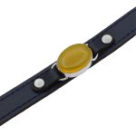 دستبند شرف الشمس نقره چرم سرمه ای بلند کلاسیک طرح کمیل + حکاکی - Image 5