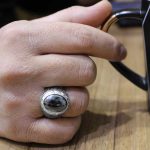 انگشتر حدید صینی نقره مردانه دست ساز طرح فاخر مختار + حکاکی - Image 4