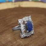 انگشتر لاجورد نقره زنانه طرح هستی - Image 2