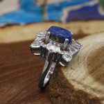 انگشتر لاجورد نقره زنانه طرح هستی - Image 3