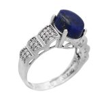 انگشتر لاجورد نقره زنانه طرح مرسانا