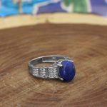 انگشتر لاجورد نقره زنانه طرح مرسانا - Image 2