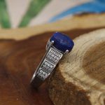 انگشتر لاجورد نقره زنانه طرح مرسانا - Image 3