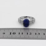 انگشتر لاجورد نقره زنانه طرح مرسانا - Image 4