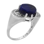 انگشتر لاجورد نقره زنانه طرح هما