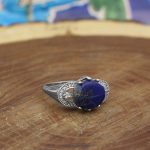 انگشتر لاجورد نقره زنانه طرح هما - Image 3