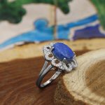 انگشتر لاجورد نقره زنانه طرح آرام - Image 2