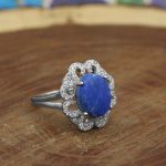 انگشتر لاجورد نقره زنانه طرح آرام - Image 3