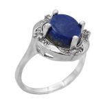 انگشتر لاجورد نقره زنانه طرح دریا