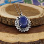 گردنبند لاجورد نقره زنانه طرح افرا - Image 3