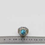 انگشتر فیروزه نیشابوری نقره دست ساز مردانه طرح فاخر مهام - Image 5