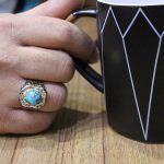 انگشتر فیروزه نیشابوری نقره دست ساز مردانه طرح فاخر مهام - Image 4