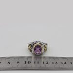 انگشتر آمیتیست نقره مردانه طرح عمران - Image 5