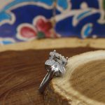 انگشتر عقیق شجر نقره زنانه طرح پروانه - Image 3