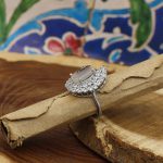 انگشتر عقیق شجر نقره زنانه طرح ماهی - Image 3