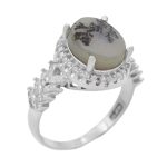 انگشتر عقیق شجر نقره زنانه طرح عفیفه