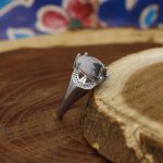 انگشتر عقیق شجر نقره زنانه طرح سما - Image 3