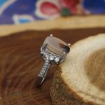 انگشتر عقیق شجر نقره زنانه طرح پروین - Image 2