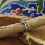 انگشتر عقیق شجر نقره زنانه طرح پروین - Image 3