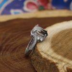 انگشتر عقیق شجر نقره زنانه طرح نسرین - Image 2