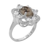 انگشتر عقیق شجر نقره زنانه طرح النا